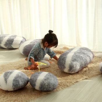 pebble stone floor pillows 4222